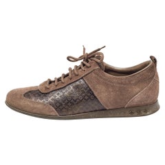 Louis Vuitton - Scarpe da ginnastica basse in tela e pelle scamosciata di colore marrone misura 38
