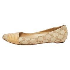 Gucci Beige GG Canvas Ballet Flats Size 38.5