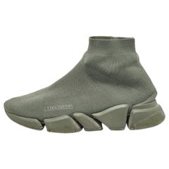 Balenciaga Green Knit Fabric Speed 2.0 Lt Sock Sneakers Size 43