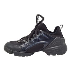 Dior D-Connect Turnschuhe aus schwarzem Neopren und Leder Größe 39.5