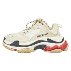 Balenciaga Multicolor Nubuck and Mesh Triple S Sneakers Size 38