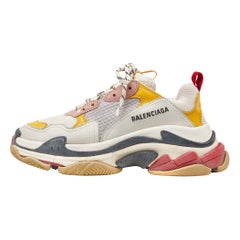 Balenciaga Multicolor Leather and Mesh Triple S Sneakers Size 39