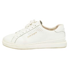 Palm Angels White Leather Two Low Top Sneakers Size 45
