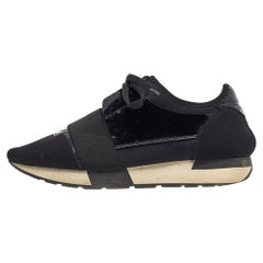 Balenciaga Zapatillas Carrera Nylon Negro y Charol Talla 39