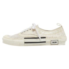 Dior White Oblique Canvas Walk'n'Dior Sneakers Size 45