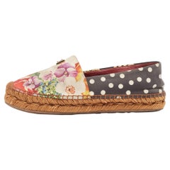 Used Dolce & Gabbana Multicolor Canvas Espadrille Flats Size 38