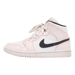 Air Jordans Pink/White Leather Jordan 1 Mid Barely Rose Sneakers Size 38