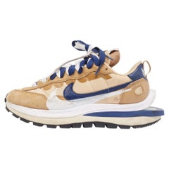 Nike x Sacai Leather & Fabric Vaporwaffle Sesame Blue Void Sneakers Size 38