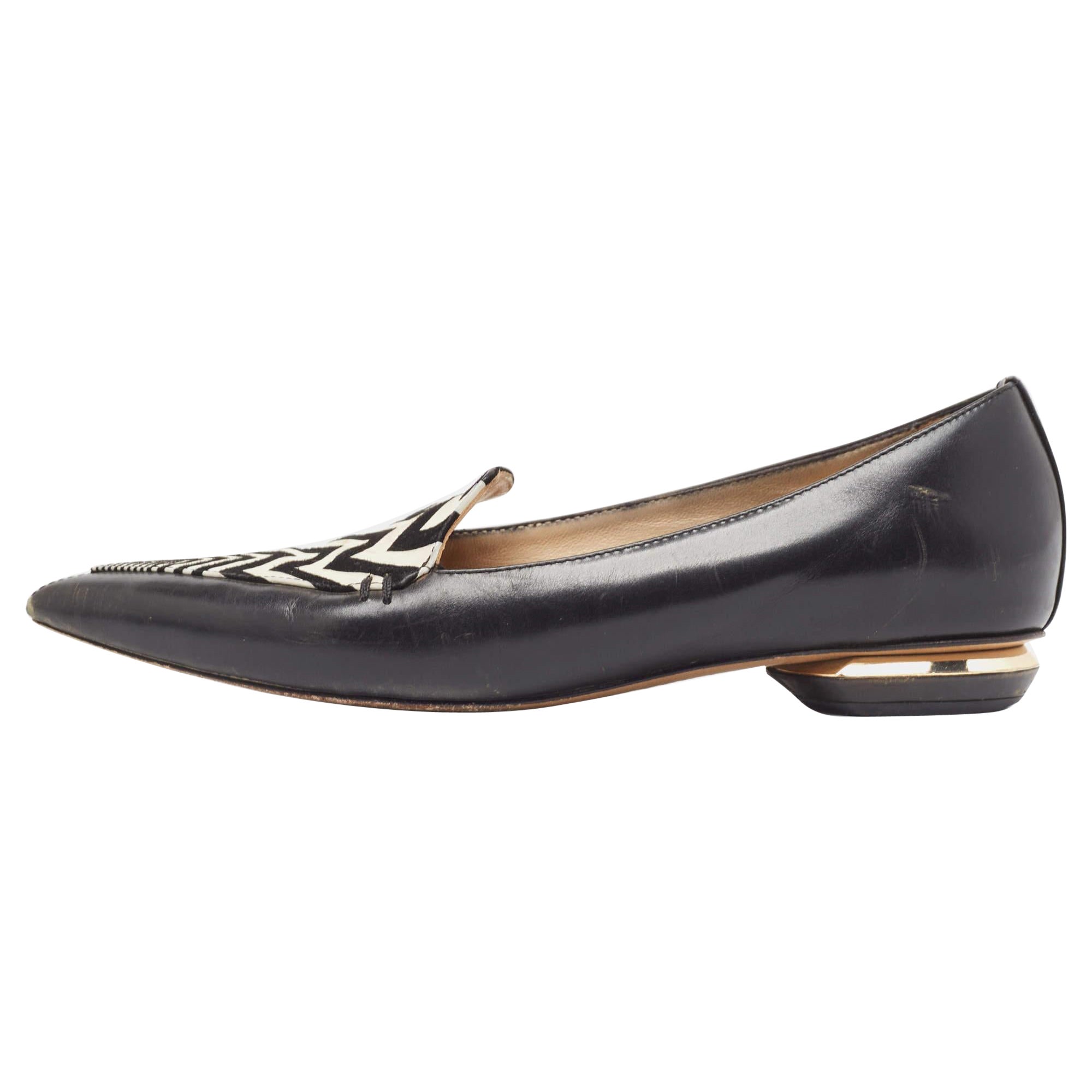 Nicholas Kirkwood - Pelle nera - Beya Zigzag Punta di Balletto Taglia 35