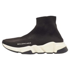 Balenciaga Black Knit Fabric Speed Sock Sneakers Size 36