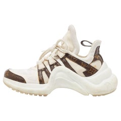 Louis Vuitton White Monogram Canvas & Mesh Archlight Lace Up Sneakers Size 38.5