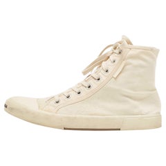 Balenciaga Off White Canvas High Top Sneakers Size 43