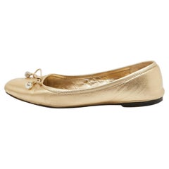 Jimmy Choo Gold Leather Ballet Flats Size 36