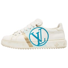 Louis Vuitton - Scarpe da ginnastica Time Out in pelle bianca misura 38