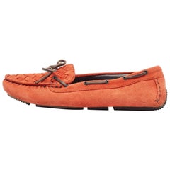 Bottega Veneta - Mocassini con fiocco in pelle scamosciata arancione Taglia 36
