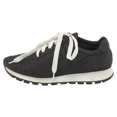 Prada Black Nylon Prax 01 Lace Up Sneakers Size 38.5