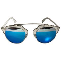 Dior So Real Split Sunglasses White Blue