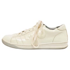 Marc Jacobs White Patent Leather Low Top Sneakers Taglia 42