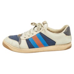 Gucci Multicolor Nubuck Leather and Canvas Screener Sneakers Size 43