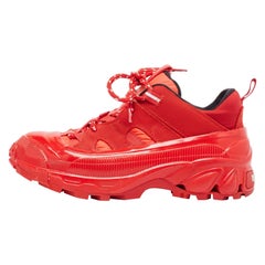 Burberry Red Nylon and Rubber Arthur Sneakers Size 38