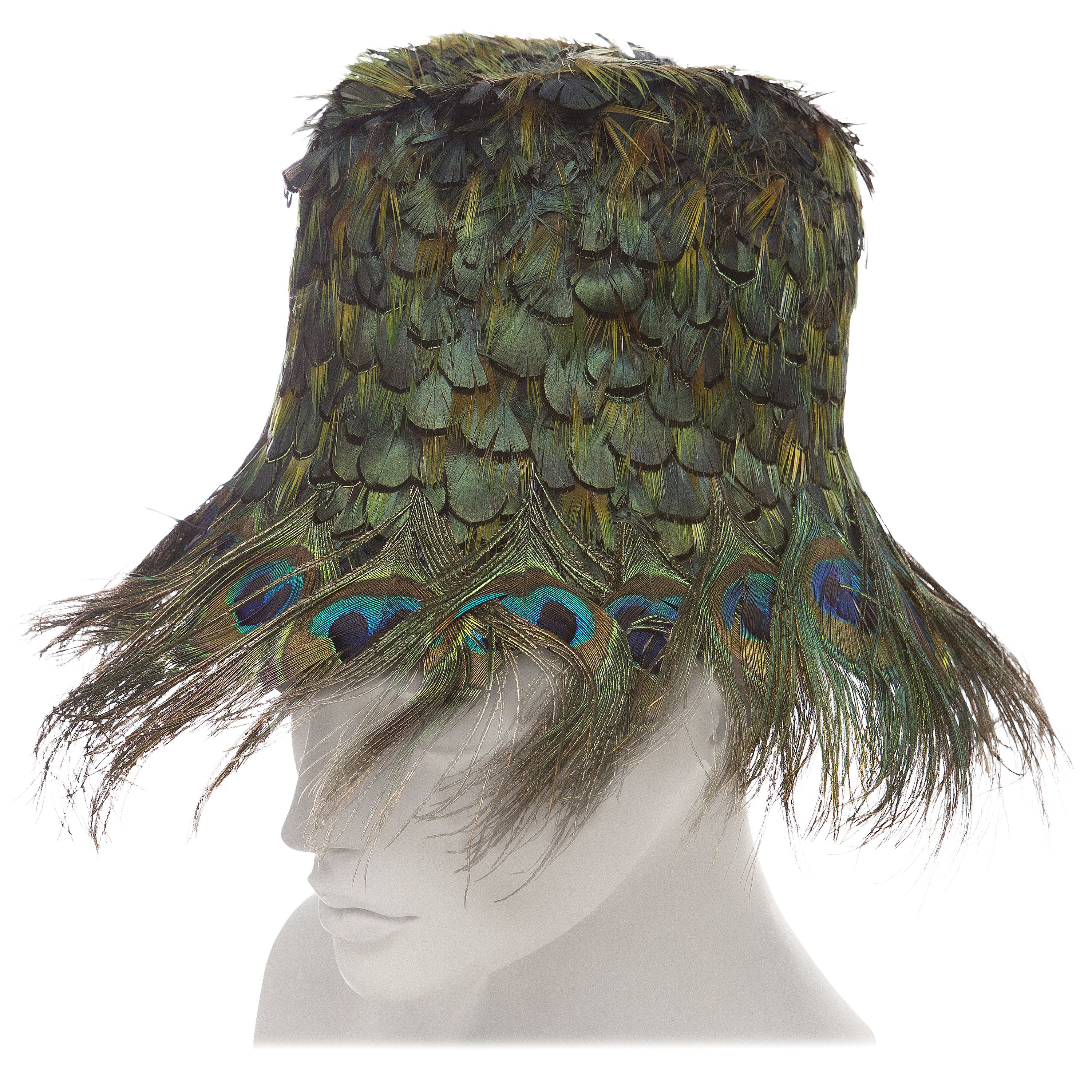 Prada Runway Peacock Feather Hat, Spring - Summer 2005 at 1stDibs | peacock feather  hats, peacock feather hat for sale, peacock hat