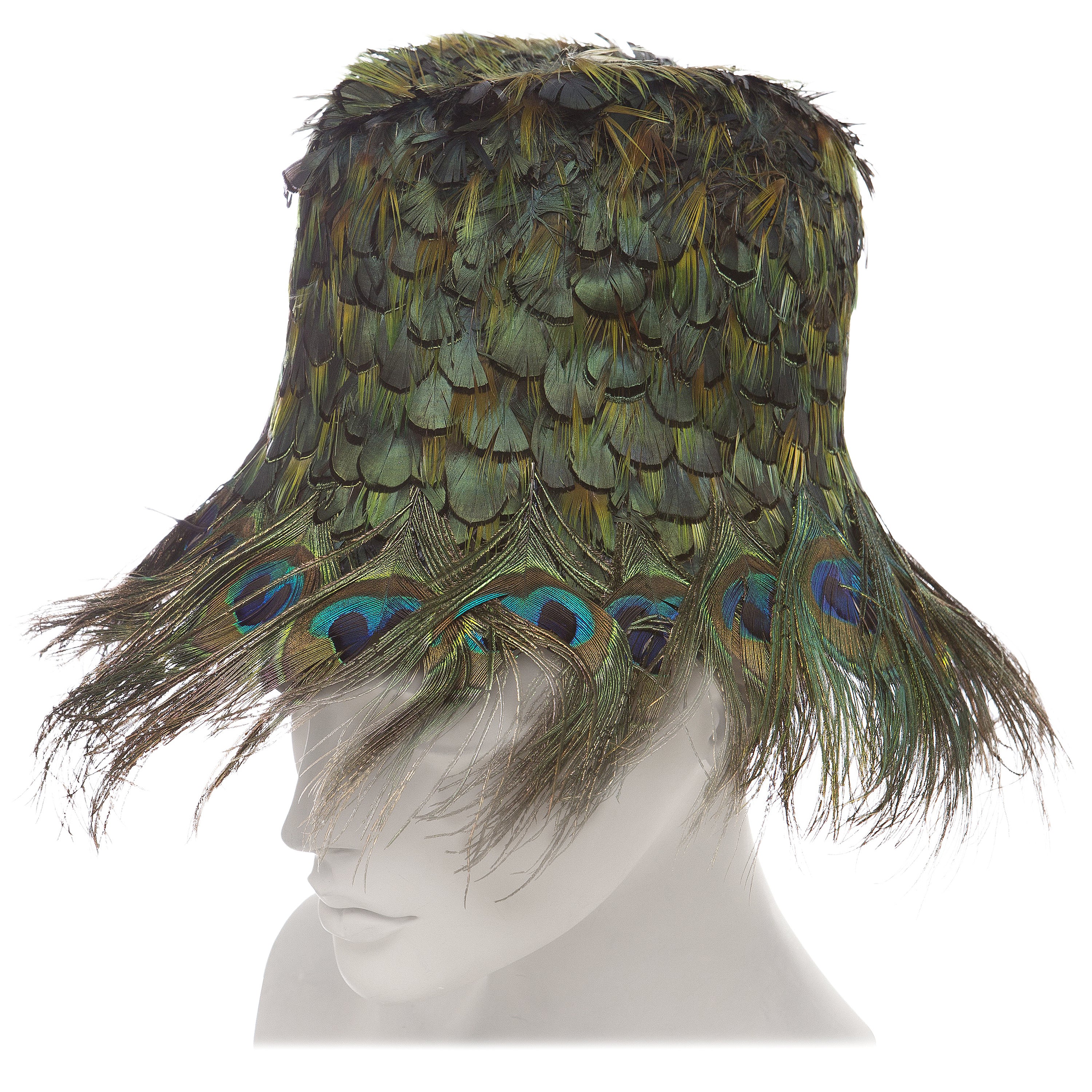 Prada Runway Peacock Feather Hat 
