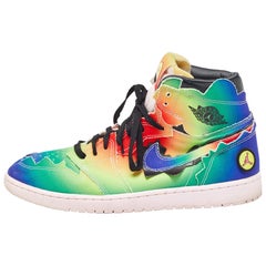 Air Jordans Multicolor Canvas Jordan 1 Retro High J Balvin Sneakers Size 47.5