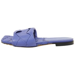 Bottega Veneta - Chaussures plates en cuir Intrecciato violettes taille 39