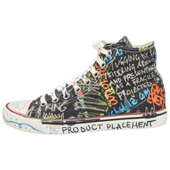 Vetements Multicolor Graffiti Canvas High Top Sneakers Size 39