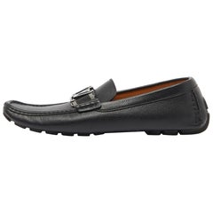 Louis Vuitton Black Leather Monte Carlo Loafers Size 41.5