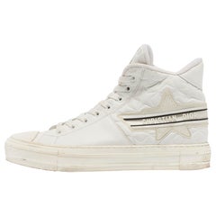 Dior White Star Embossed Leather Walk'n'Dior Sneakers Size 39