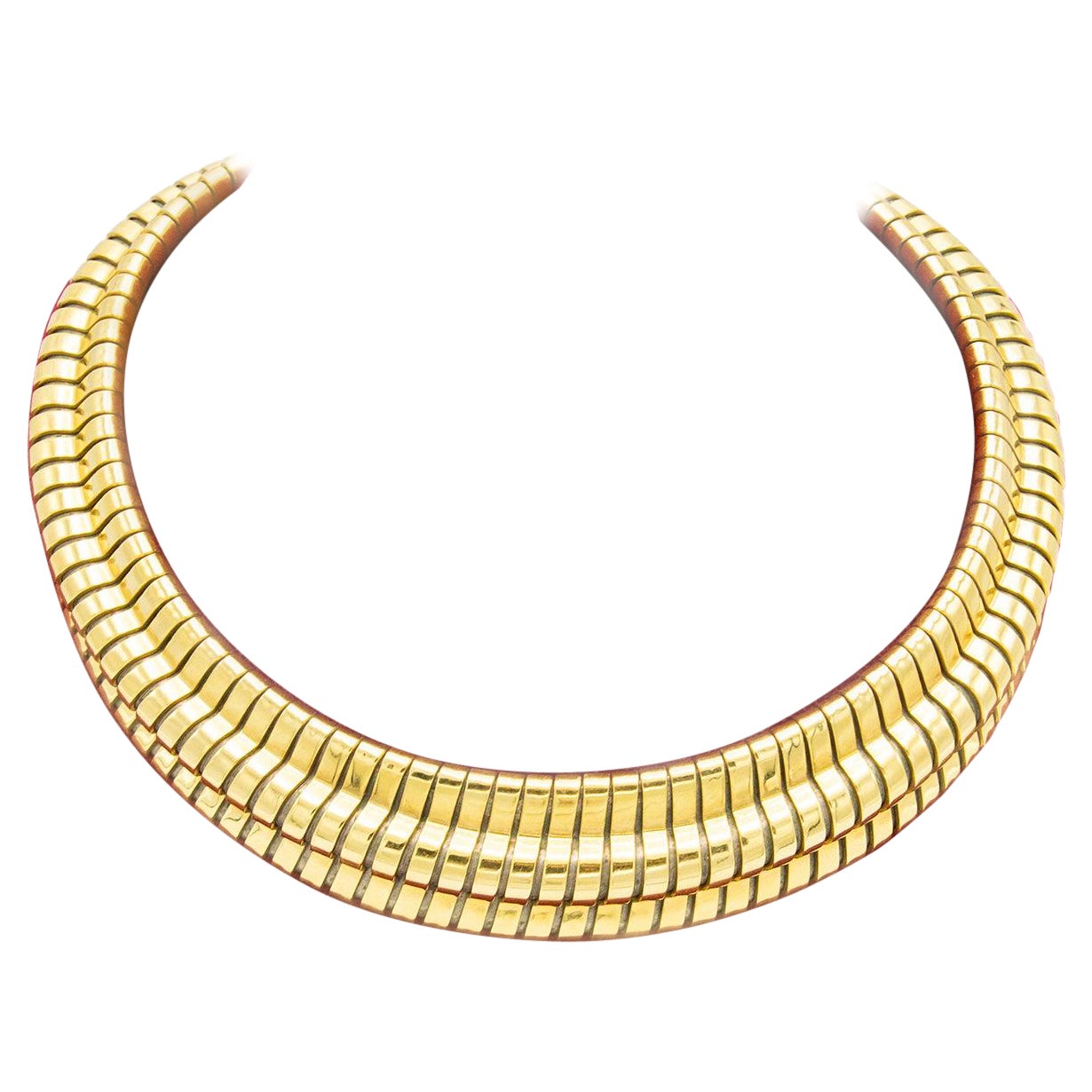 Carlo Weingrill 18k Gold Tubogas Necklace - '90s