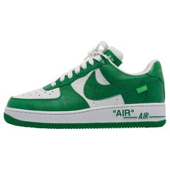 Louis Vuitton x Nike Grüne Monogramm Canvas Leder Air Force 1 Turnschuhe aus Leder Größe 41