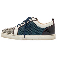 Christian Louboutin Multicolor Mesh Leather Louis Junior Spikes Sneakers Size 42
