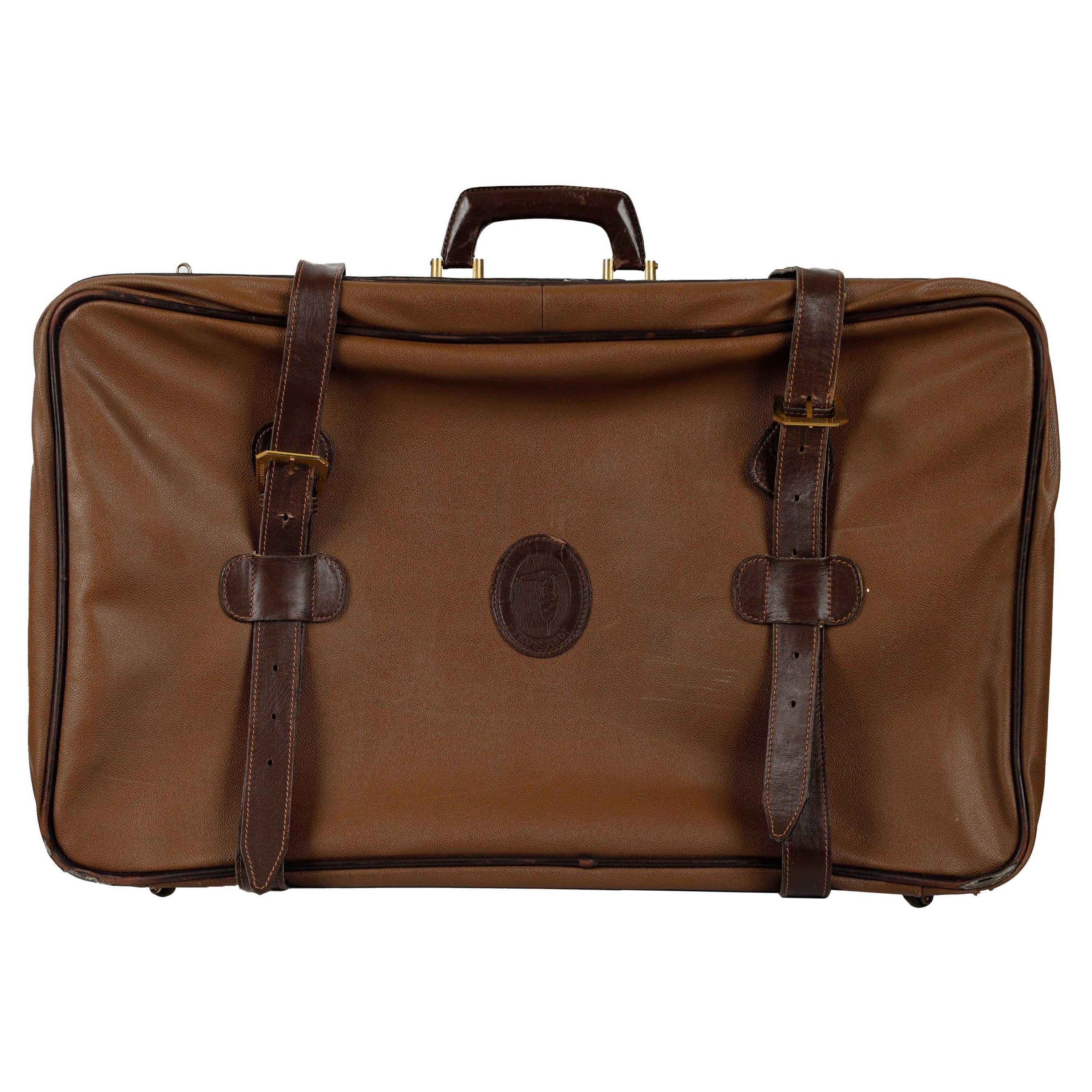 Trussardi Large Leather Luggage - '90s For Sale