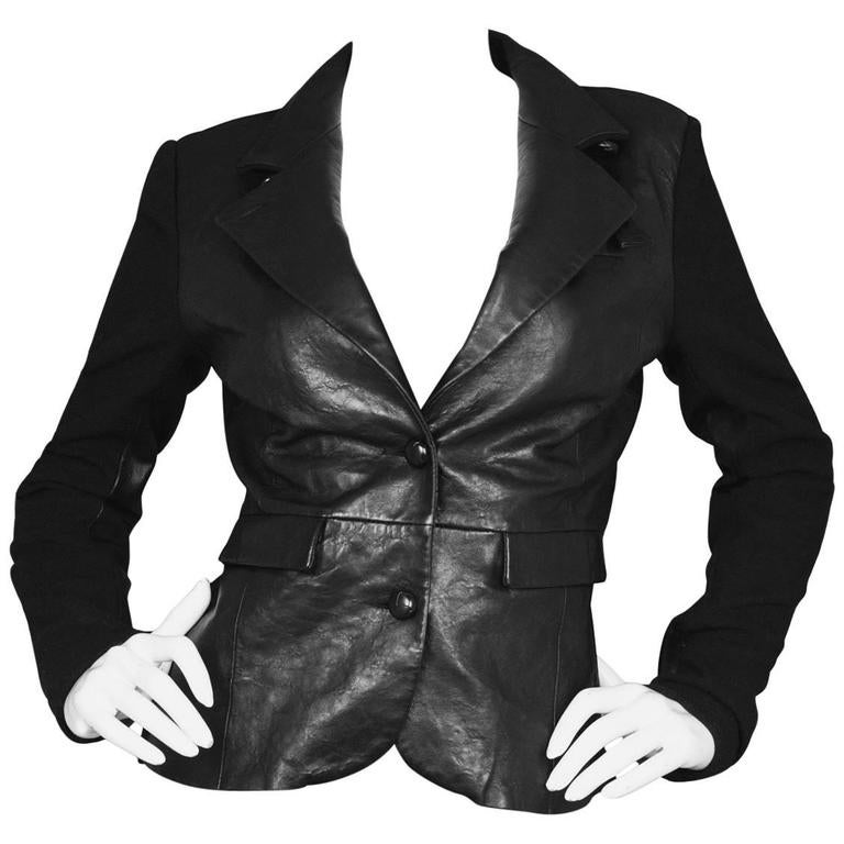 DDC Lab Leather and Wool Jacket sz S For Sale at 1stDibs ddc lab clothing