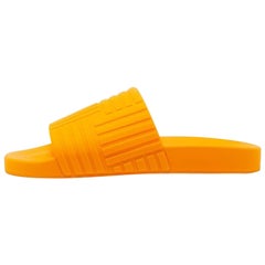 Bottega Veneta Orange Rubber Slides Size 43