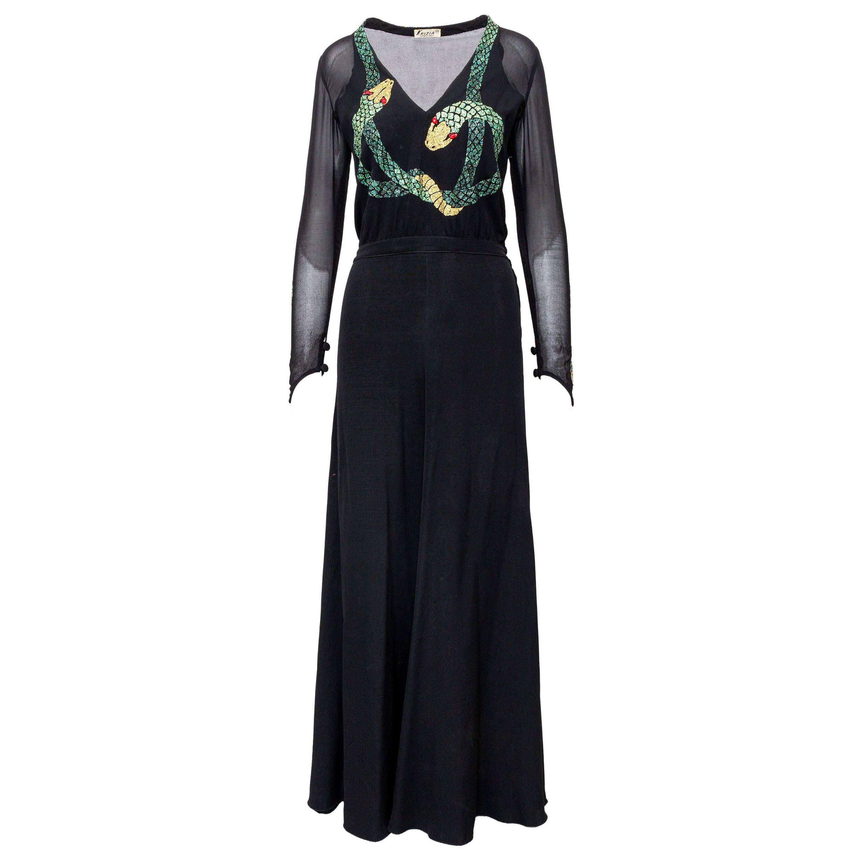 Krizia Glitter Embellished Snake Dress - '70s For Sale