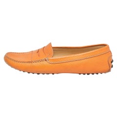 Mocasines Tod's Slip On Piel Naranja Talla 41