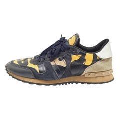 Valentino Multicolor Suede and Leather Lace Up Sneakers Size 43
