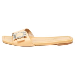 Stuart Weitzman - pelle arancione con cristalli e fibbie lucide - taglia 40