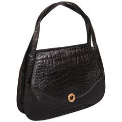 Lucille de Paris Oversized Black Alligator Handbag 4