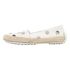 Espadrilles en cuir blanc clouté de Tod's Taille 35