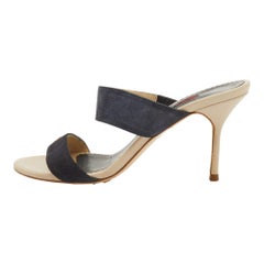 CH Carolina Herrera Sandalias de ante azul marino talla 38
