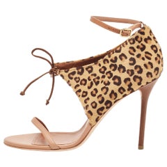 Malone Souliers Sandali con cinturino alla caviglia in pelle di vitello marrone/beige misura 41