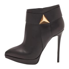 Giuseppe Zanotti Black Leather Emy Stud Ankle Boots Size 41