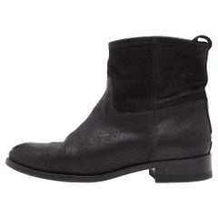 Jimmy Choo Black Rugged Suede Harley Ankle Boots Size 37