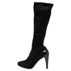 Alaia Black Suede Midcalf Boots Size 36