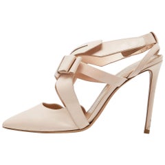 Nicholas Kirkwood Sandalias con correa en el tobillo de piel rosa punteada talla 38.5