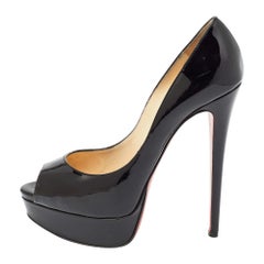 Christian Louboutin - Escarpins en cuir verni noir pour femme, taille 36